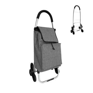 Pirkinių vežimėlis Relaxdays, 45 l, laiptų ratukai, Pilka, 101 × 48 × 38 cm