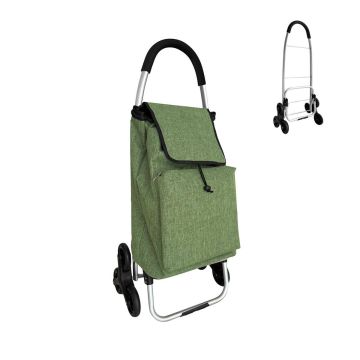 Pirkinių vežimėlis Relaxdays, 45 l, laiptų ratukai, Žalia, 101 × 48 × 38 cm