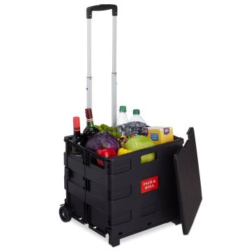 Pirkinių vežimėlis Relaxdays, 50 l, iki 35 kg, 45 × 99 × 38 cm