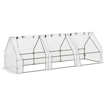 Film greenhouse, 3 roll-up windows, White, 270 × 90 × 90 cm