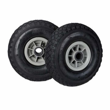 Pneumatiniai ratai rankiniam vežimėliui Relaxdays, 2 vnt, Ø 26 × 8,5 cm