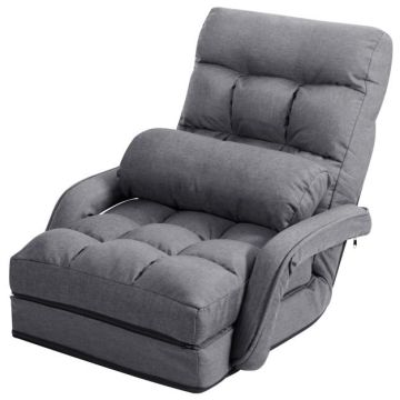 Poilsio fotelis, 5 padėtys ir pagalvė, 173 × 69 × 12 cm
