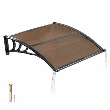 Polycarbonate door canopy VEVOR CZPC40X40B-C, Brown, 965 × 1017 × 275 mm