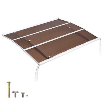 Polycarbonate door canopy VEVOR TH40X48B-C, Brown, 120 × 100 × 14 cm