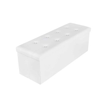 Minkštas suolas su sandėliavimo vieta 110 cm., baltas