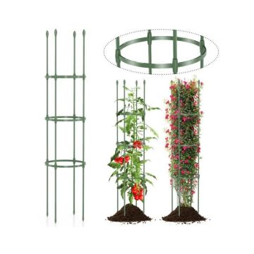 Tomato support trellis, 2 pcs., 3 heights, Green, Ø 12 × 56 in