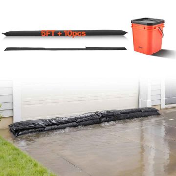 Flood barriers VEVOR YHT1530*210, 10 pcs. with bucket, 1530 × 210 × 3 mm