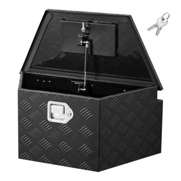 Trailer tongue box VEVOR TB09-1B, With lock, Black, 66 × 33 × 30.5 cm