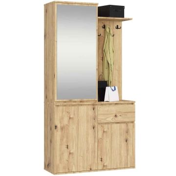 Комплект мебели для прихожей AKORD Furniture Factory ENTRO, дубовый, 95 × 183 × 35 см