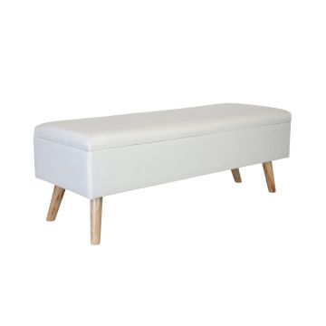 Скамья для прихожей Relaxdays, С ящиком для хранения, Белый, 110 × 40 × 40 см
