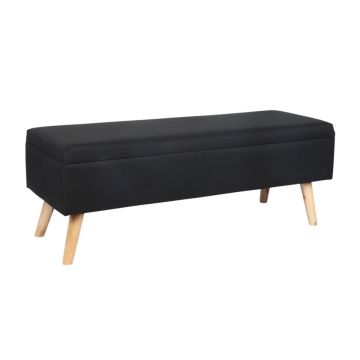 Prieškambario suolas Relaxdays, Su daiktadėže, Juoda, 110 × 40 × 40 cm