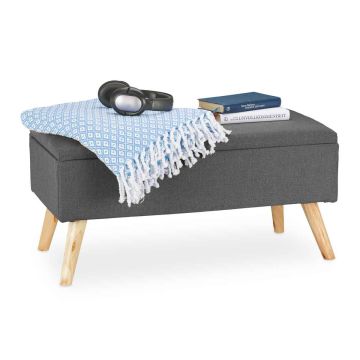 Prieškambario suoliukas Relaxdays, su laikymo vieta, 79,5 × 39,5 × 39,5 cm