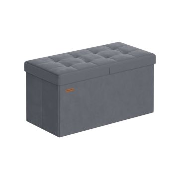 Prieškambario suoliukas SONGMICS, 89 l talpa, Pilkas, 38 × 38 × 76 cm
