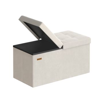 Prieškambario suoliukas SONGMICS, 89 l talpa, Smėlio, 38 × 38 × 110 cm