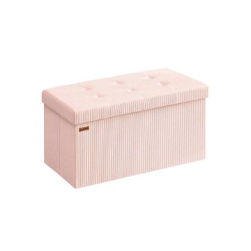 Prieškambario suoliukas SONGMICS, su daiktadėže, 89 l, Rožinis, 76 × 38 × 38 cm