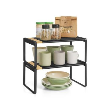 Prieskonių lentynėlės SONGMICS HOME KCS051B01, 2 vnt, Smėlio/juoda