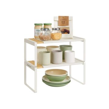 Prieskonių lentynėlės SONGMICS HOME KCS051N01, 2 vnt, Smėlio/balta