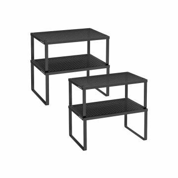 Prieskonių lentynėlių rinkinys SONGMICS KCS006B01, 4 vnt, Juoda
