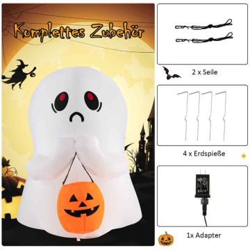 Inflatable Halloween decoration with ghost and pumpkin