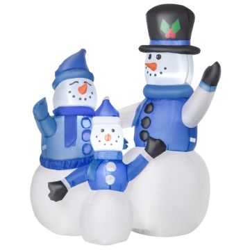 Inflatable Christmas decoration, Snowman family, 100 × 120 × 55 cm