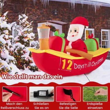 Inflatable Christmas decoration, with LED lighting, 210 × 90 × 130 cm