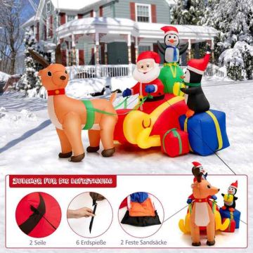 Inflatable Santa Claus decoration, 5 LED lights, 180 × 110 × 155 cm