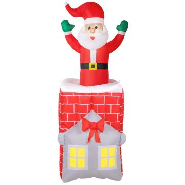 Inflatable Santa Claus decoration, With LED lighting, Multicolored, 80 × 90 × 210 cm