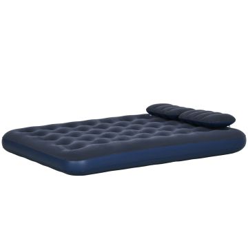 Inflatable bed, Double, Blue, 152 × 203 × 22 cm