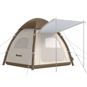 Inflatable tourist tent Aosom, 3-person, White, 220 × 220 × 200 cm