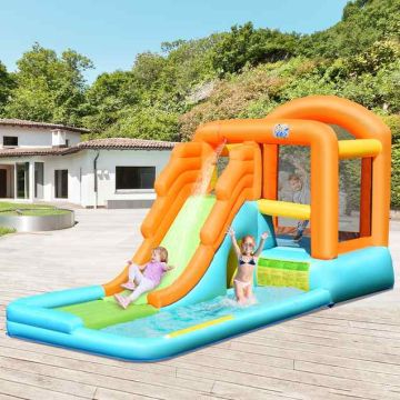 Inflatable children's playground, castle, slide, pool and tunnel, 225 × 240 × 490 cm