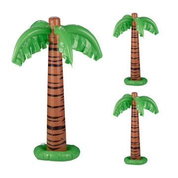 Pripučiamos palmės dekoracijos Relaxdays 10047556.0, 3 vnt, 80 × 62 cm
