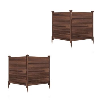 Privatumo tvora, 2 panelės, 3 stulpai, Ruda, 119 × 119 × 115,5 cm