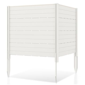 Privatumo tvora, 2 plokštės, 10 kuoliukų, Balta/ruda, 120 × 115 cm