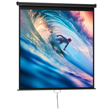 Projector screen, 1:1, 99 inches, Black, 178 × 178 cm