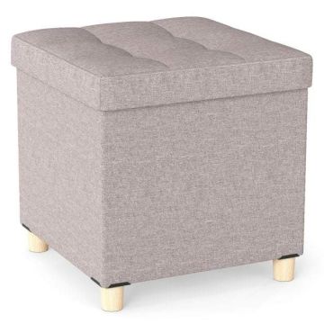 Pouf, 55 l storage, Sand, 45 × 45 × 45 cm