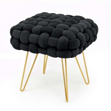 Pouf DOTTY, black, 38 × 42 × 38 cm