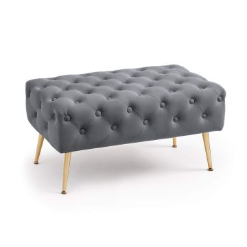 Pouf MADRID, gray, 80 × 42 × 41 cm