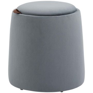 Пуф с ящиком Homcom 44x47,5см, серого цвета