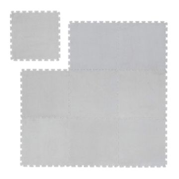 Putplasčio kilimėlis Relaxdays 10037481, 9 dalių rinkinys, pilkas, 30 × 30 cm