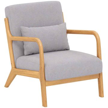 Fotelis Homcom 61x78x76cm., pilkos/šviesiai rudos spalvos