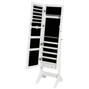 Rakinama LED papuošalų spintelė su veidrodžiu, 44,5 × 152,4 × 36,8 cm