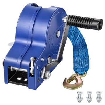 Ручная лебёдка VEVOR HW2500A, 1588 кг, лента 6,1 м, 310 × 270 × 200 мм