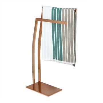 Стойка для полотенец Relaxdays, 2 держателя, 1 шт, медная, 84 × 32 × 20 см