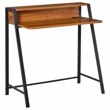 Rašomasis stalas Homcom 84x45x85cm., rudos/juodos spalvos