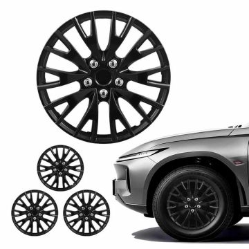Колпаки для дисков VEVOR T-R16-20, 4 шт., R16, 20 спиц, Чёрный, Ø44 × 6 см