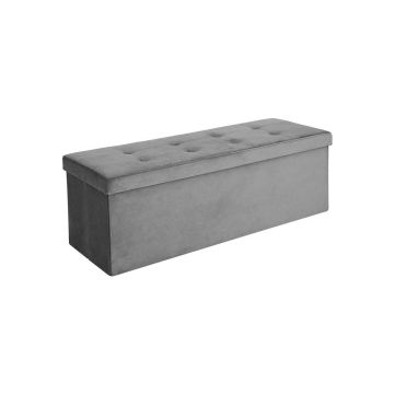 Ящик для хранения сидений объемом 120 л из бархата, серого цвета.