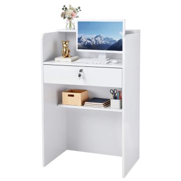 Стойка администратора VEVOR DX0202-C250357D-01, 1 ящик, Белый, 60 × 96 × 40 см