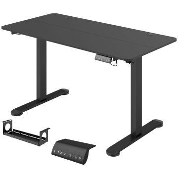 Reguliuojamo aukščio elektrinis stalas Vinsetto 140x70x116cm., juodos spalvos