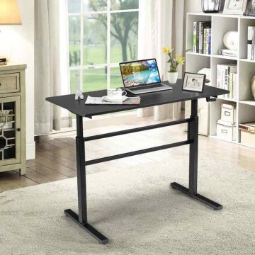 Height-adjustable computer desk, with armrest, 119.38 × 59.69 × 75–113 cm