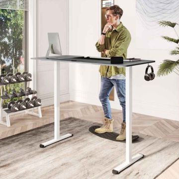 Height-adjustable desk, electric, Grey, 140 × 72–116 × 70 cm